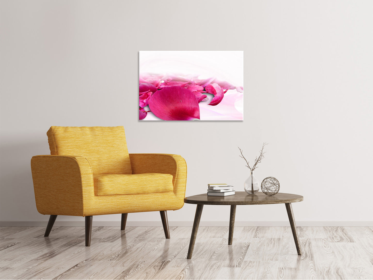 Leinwandbild Rosenblätter in pink