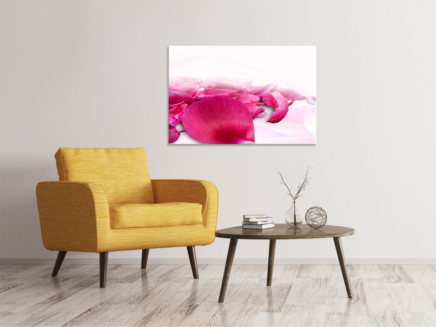 Leinwandbild Rosenblätter in pink