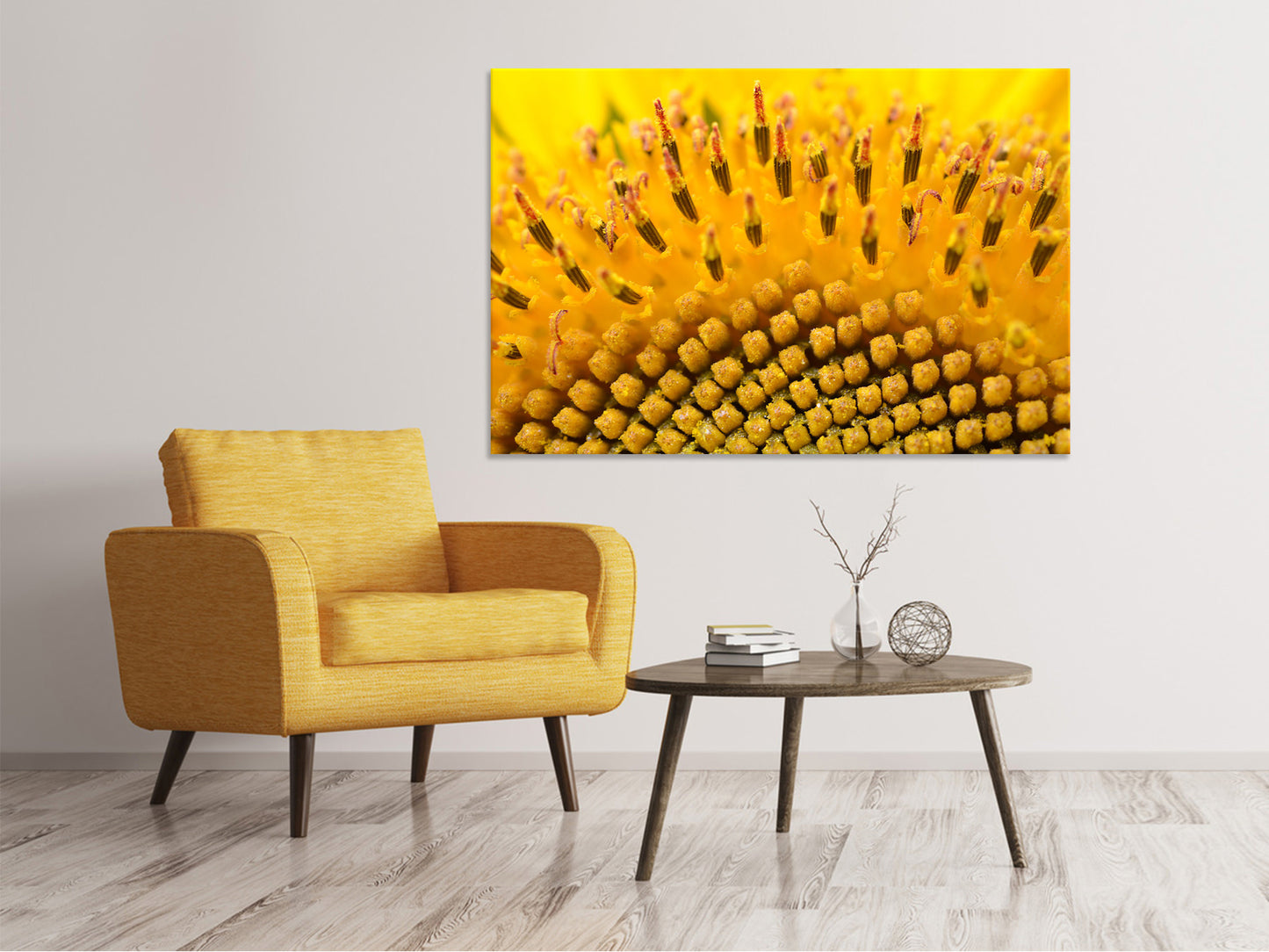 Leinwandbild Die Knospen der Sonnenblume in XXL