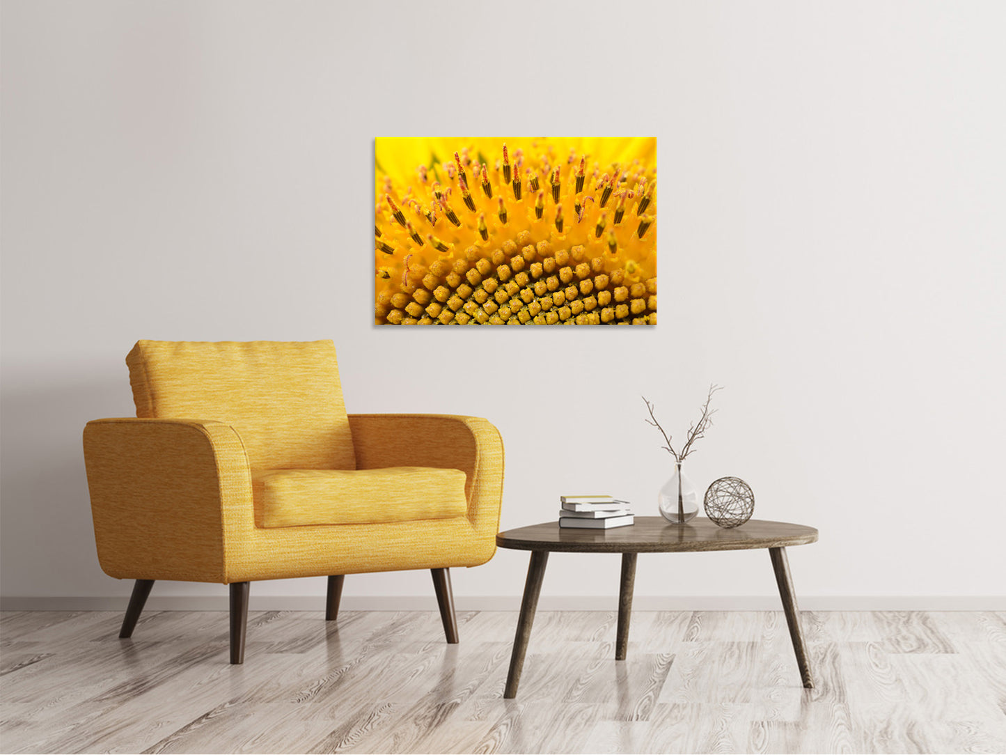 Leinwandbild Die Knospen der Sonnenblume in XXL