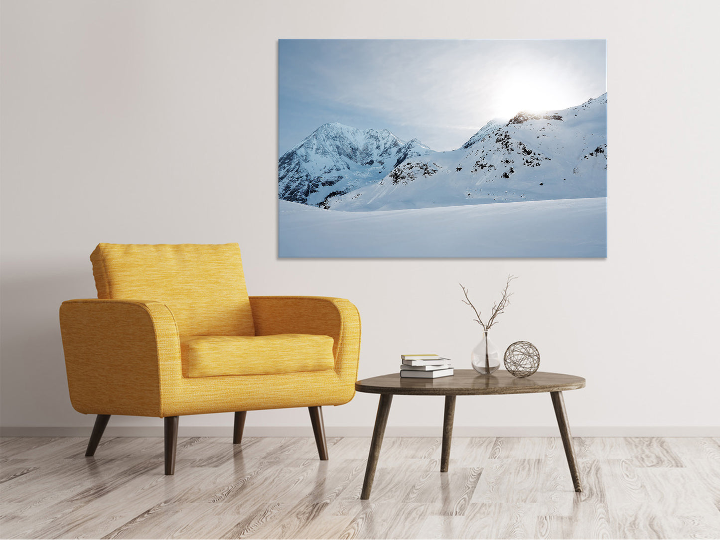 Leinwandbild Schnee in den Bergen