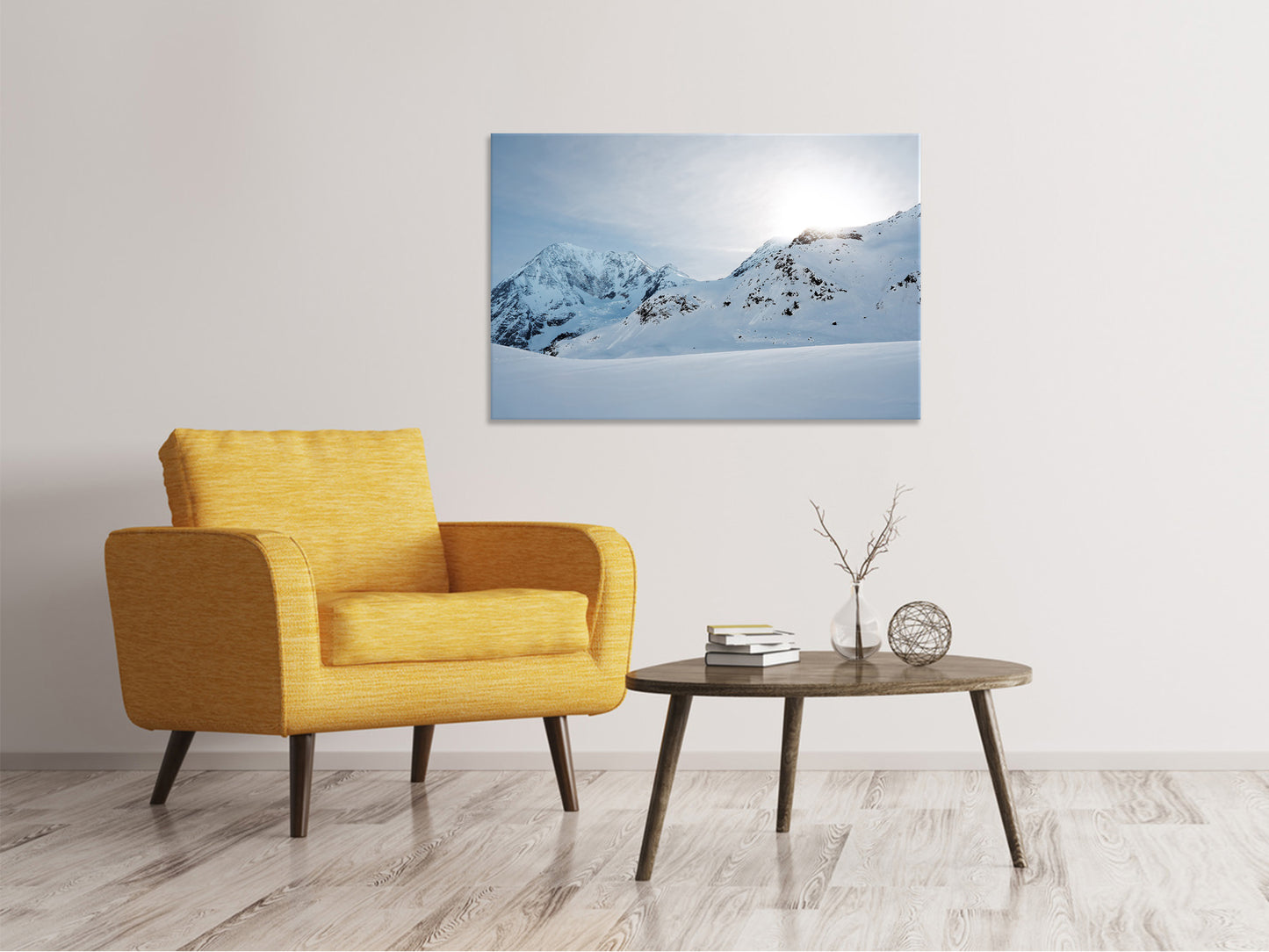 Leinwandbild Schnee in den Bergen