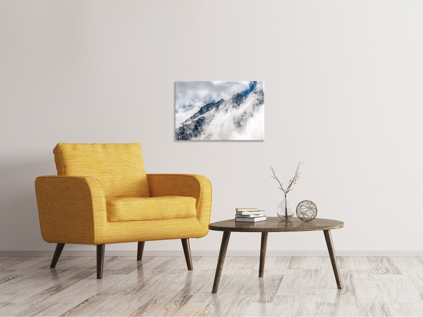 Leinwandbild Bergsicht mit Wolken