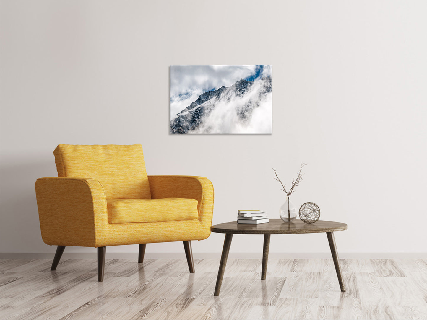 Leinwandbild Bergsicht mit Wolken