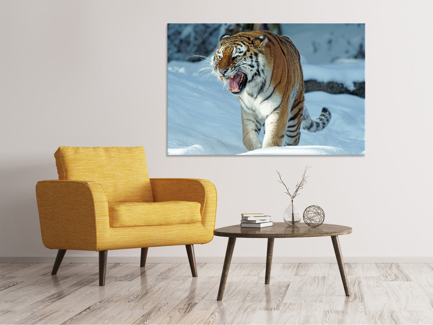 Leinwandbild Tiger im Schnee