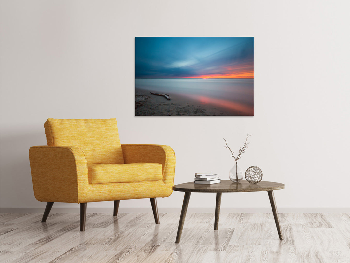 Leinwandbild Strand im Abendrot