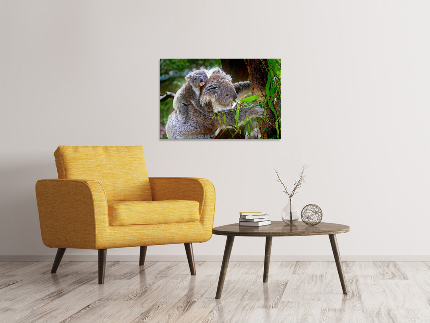 Leinwandbild Mama und Baby Koala