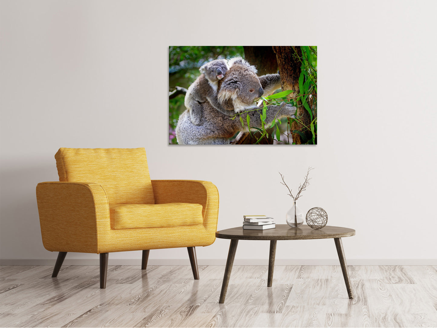 Leinwandbild Mama und Baby Koala