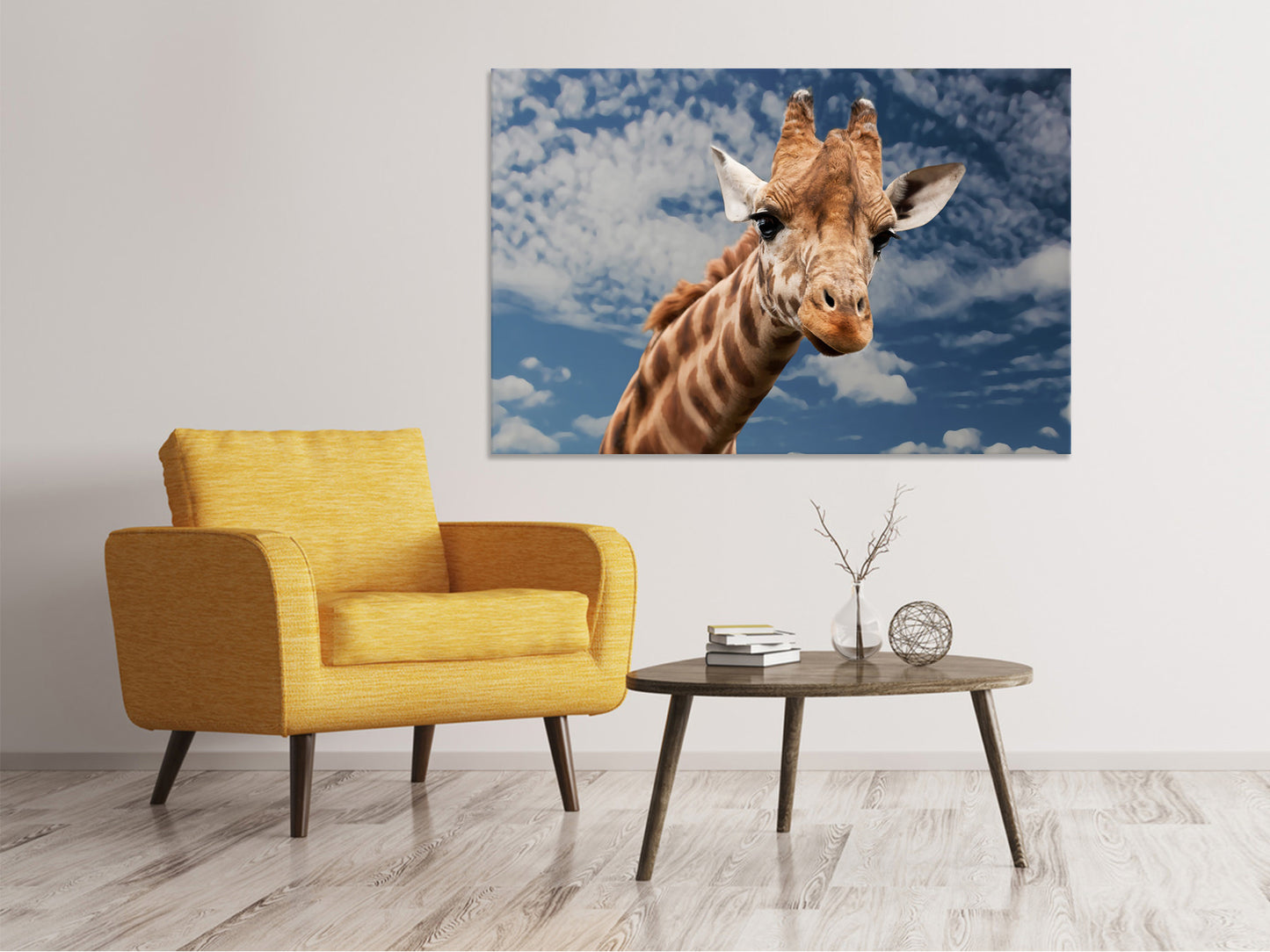Leinwandbild Achtung Giraffe!