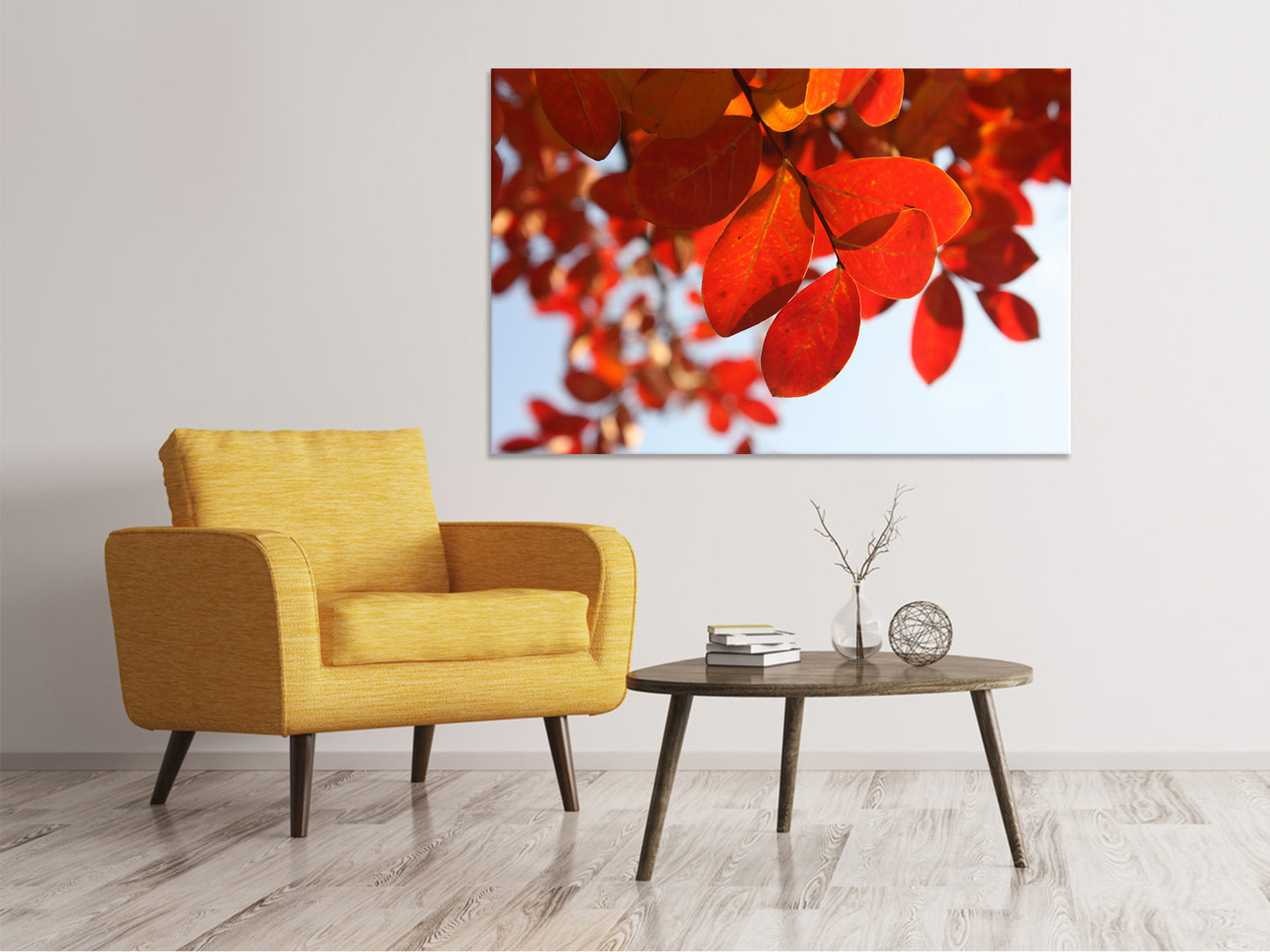 Leinwandbild Rote Blätter XL