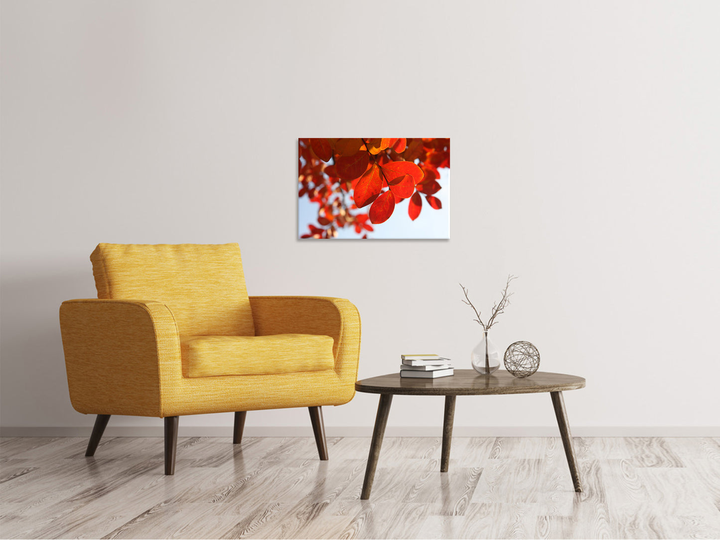 Leinwandbild Rote Blätter XL