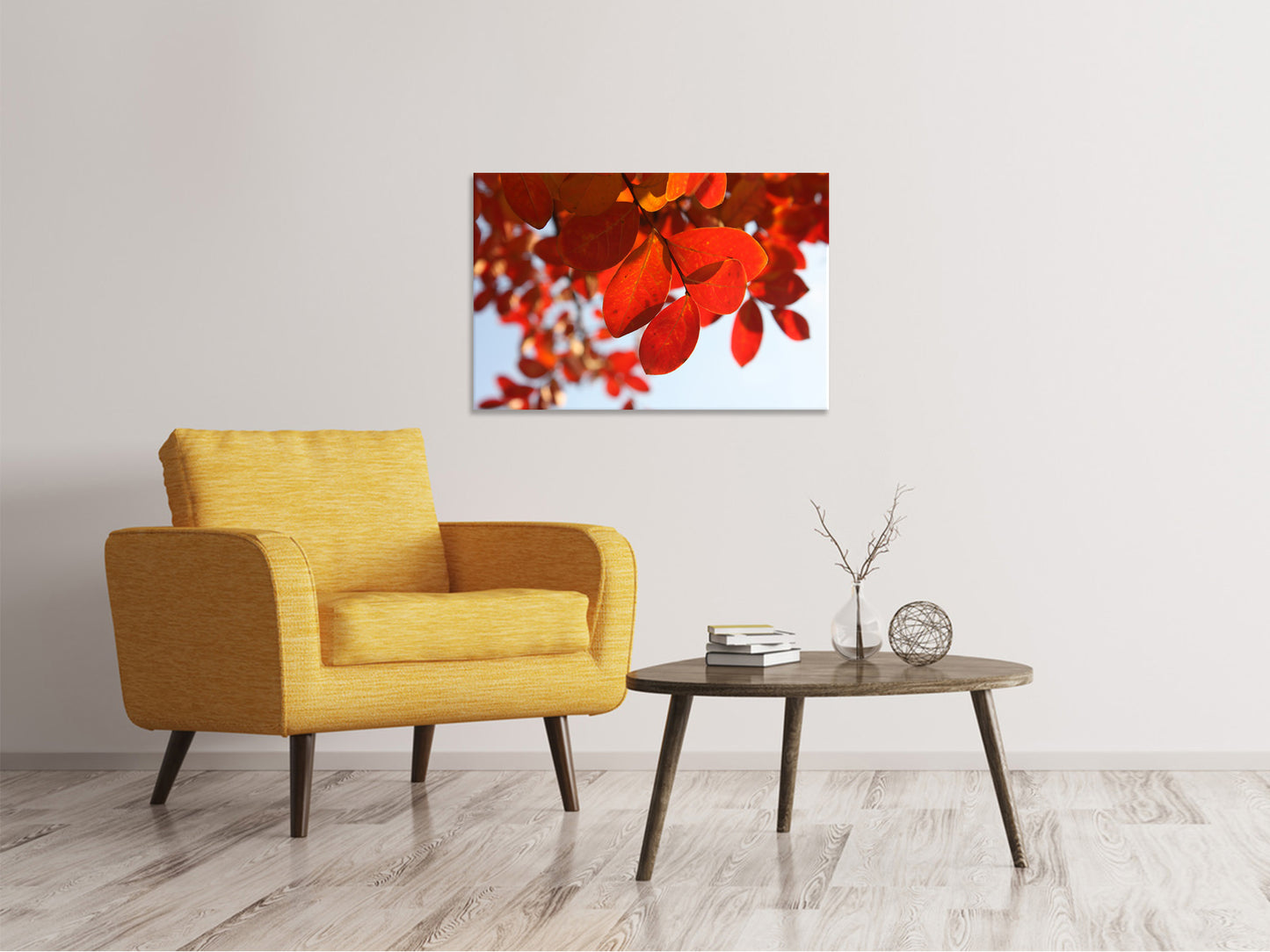 Leinwandbild Rote Blätter XL