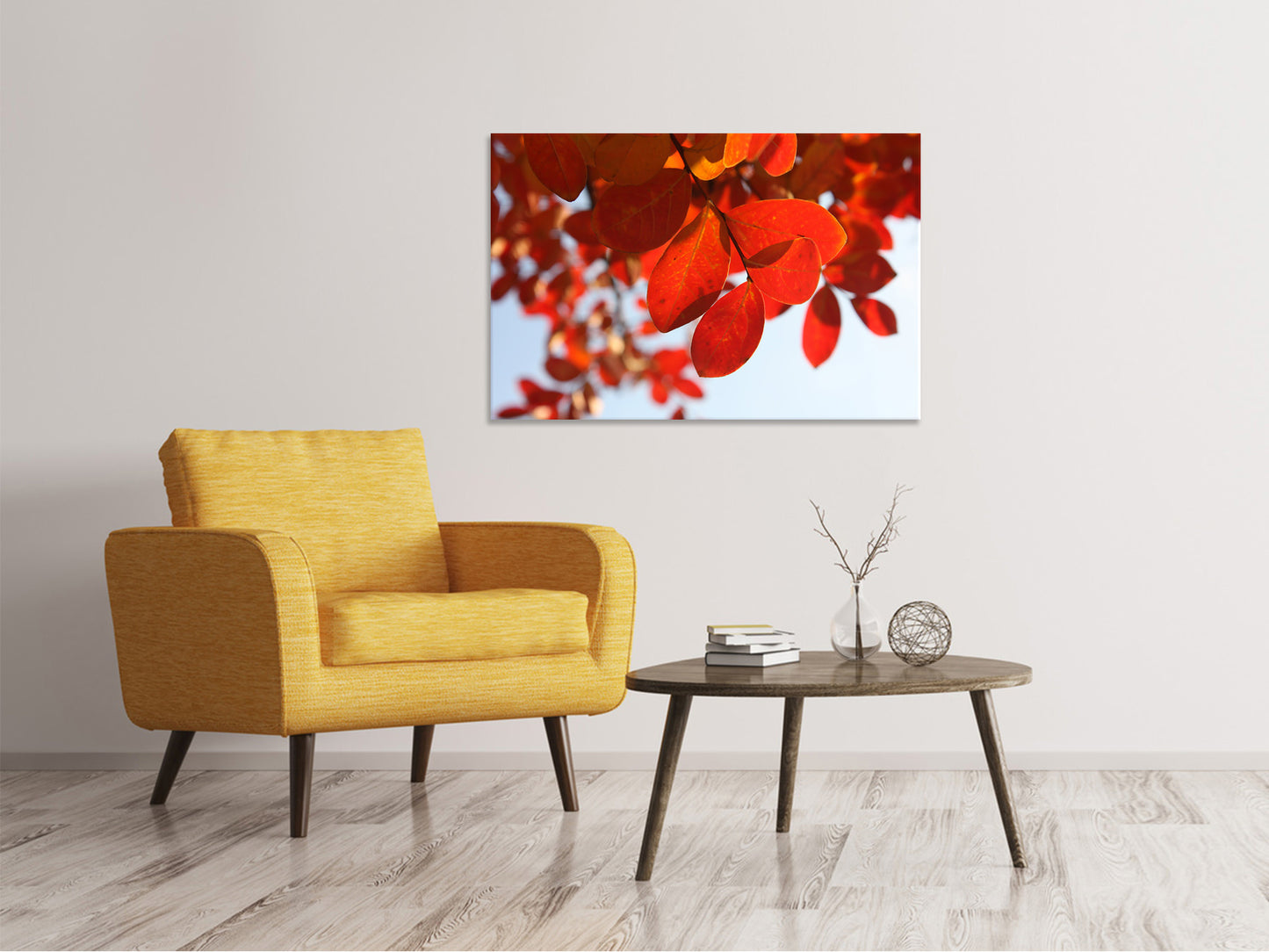 Leinwandbild Rote Blätter XL