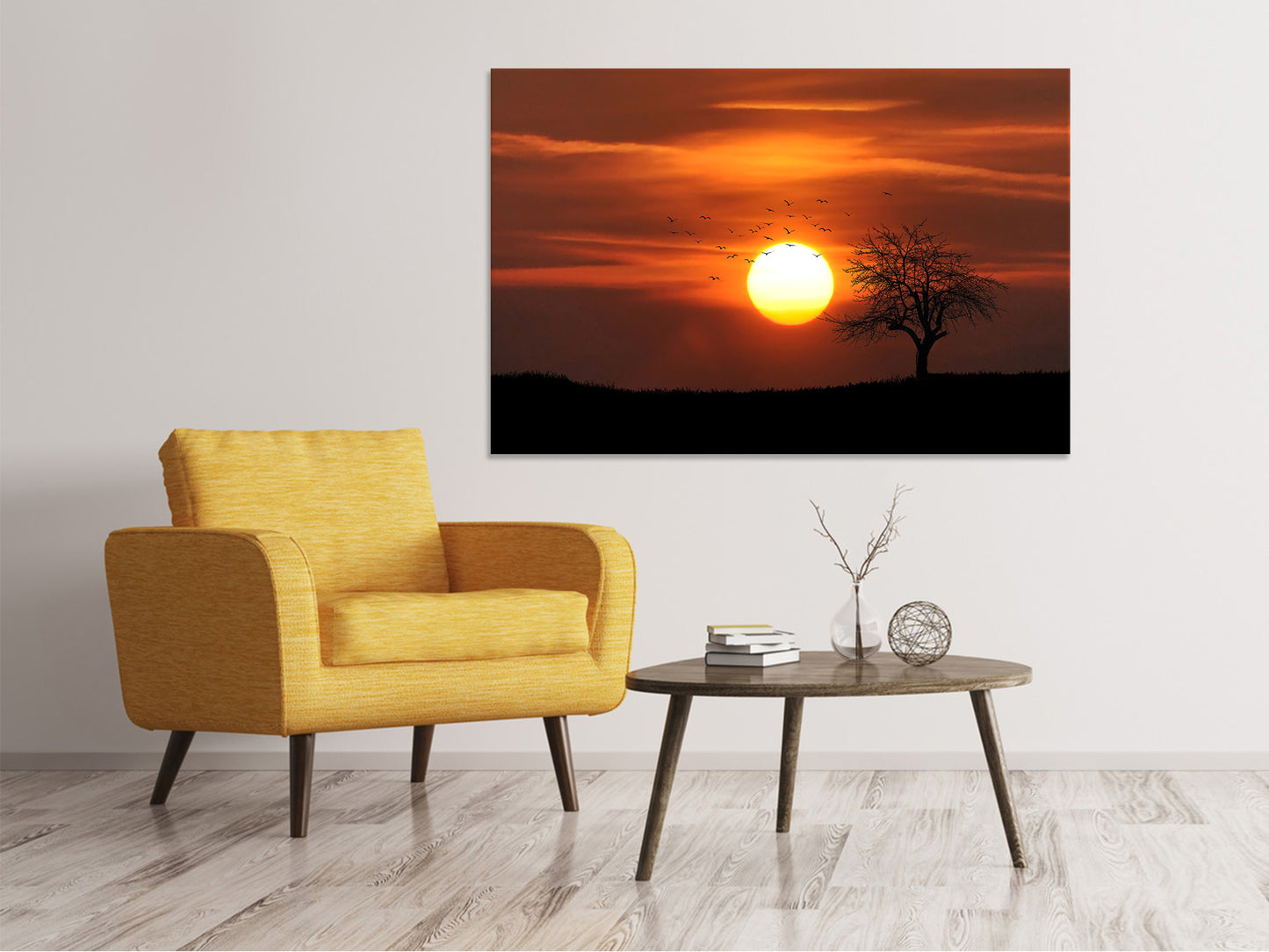 Leinwandbild Der Sonnenuntergang am Horizont