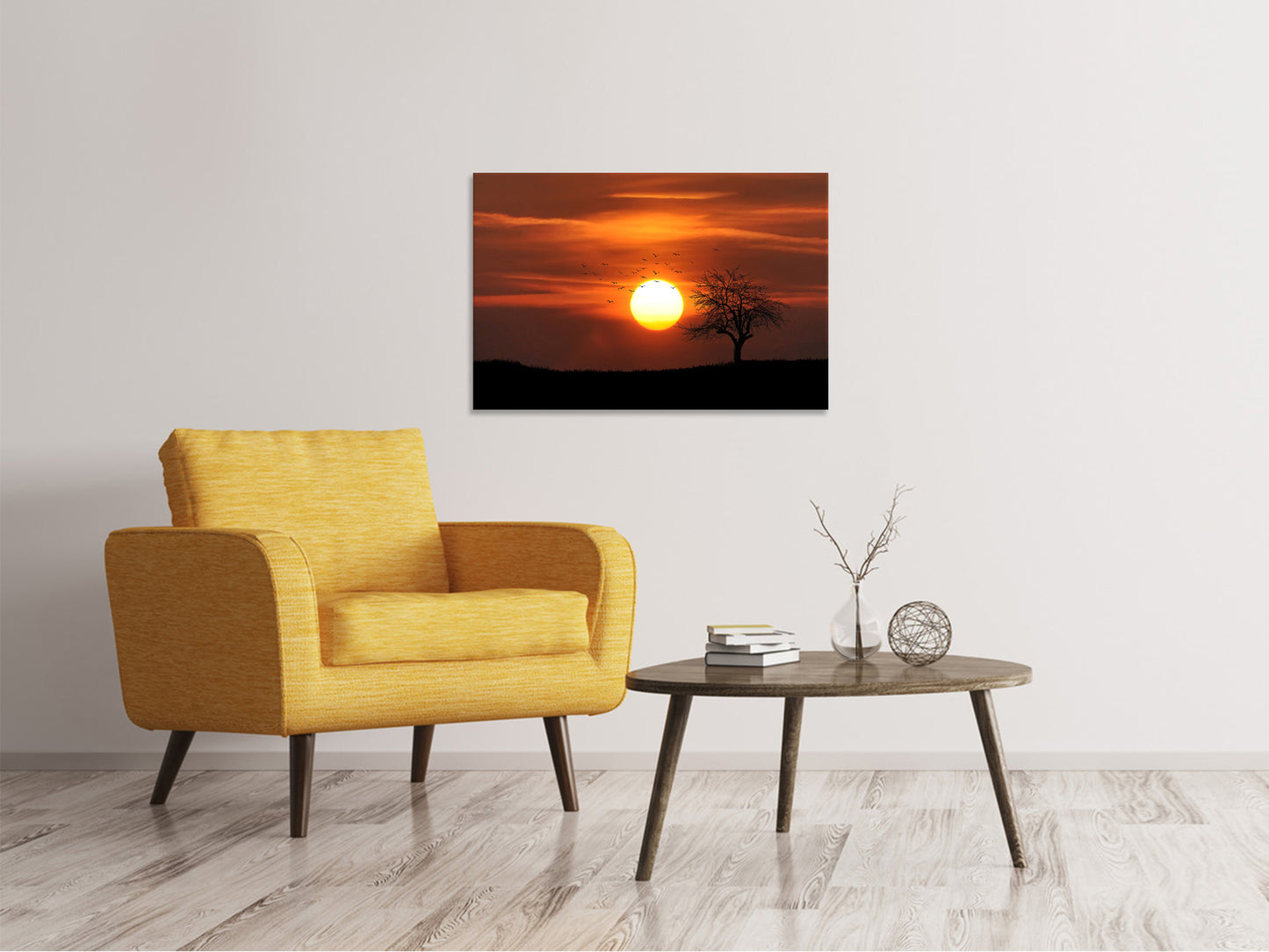 Leinwandbild Der Sonnenuntergang am Horizont