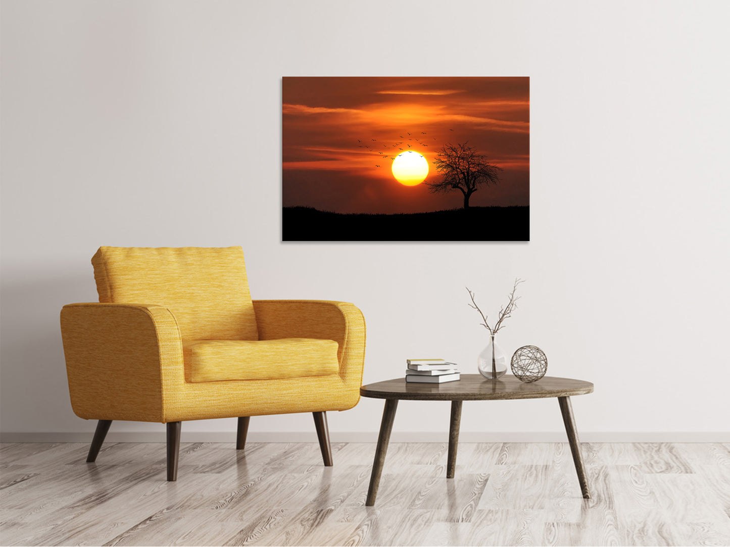 Leinwandbild Der Sonnenuntergang am Horizont