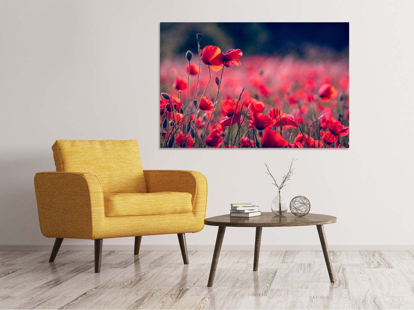 Leinwandbild Im Mohn Feld