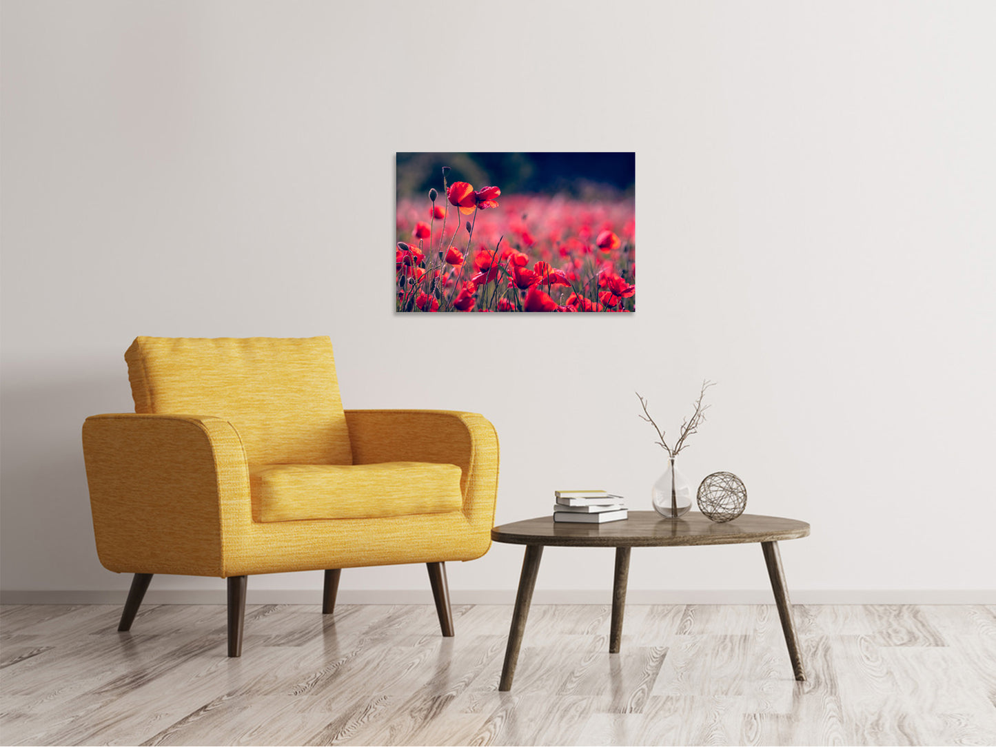 Leinwandbild Im Mohn Feld