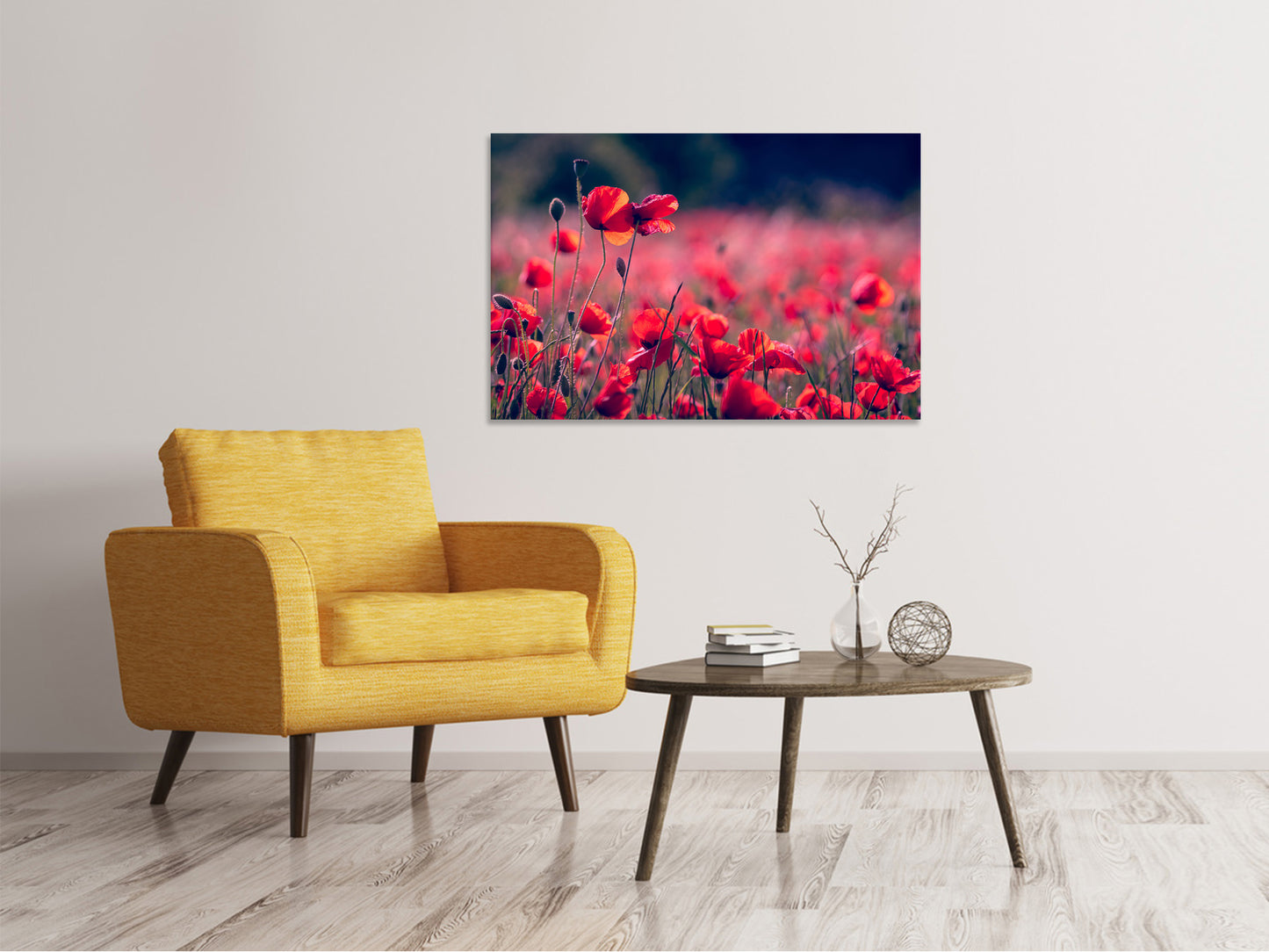 Leinwandbild Im Mohn Feld