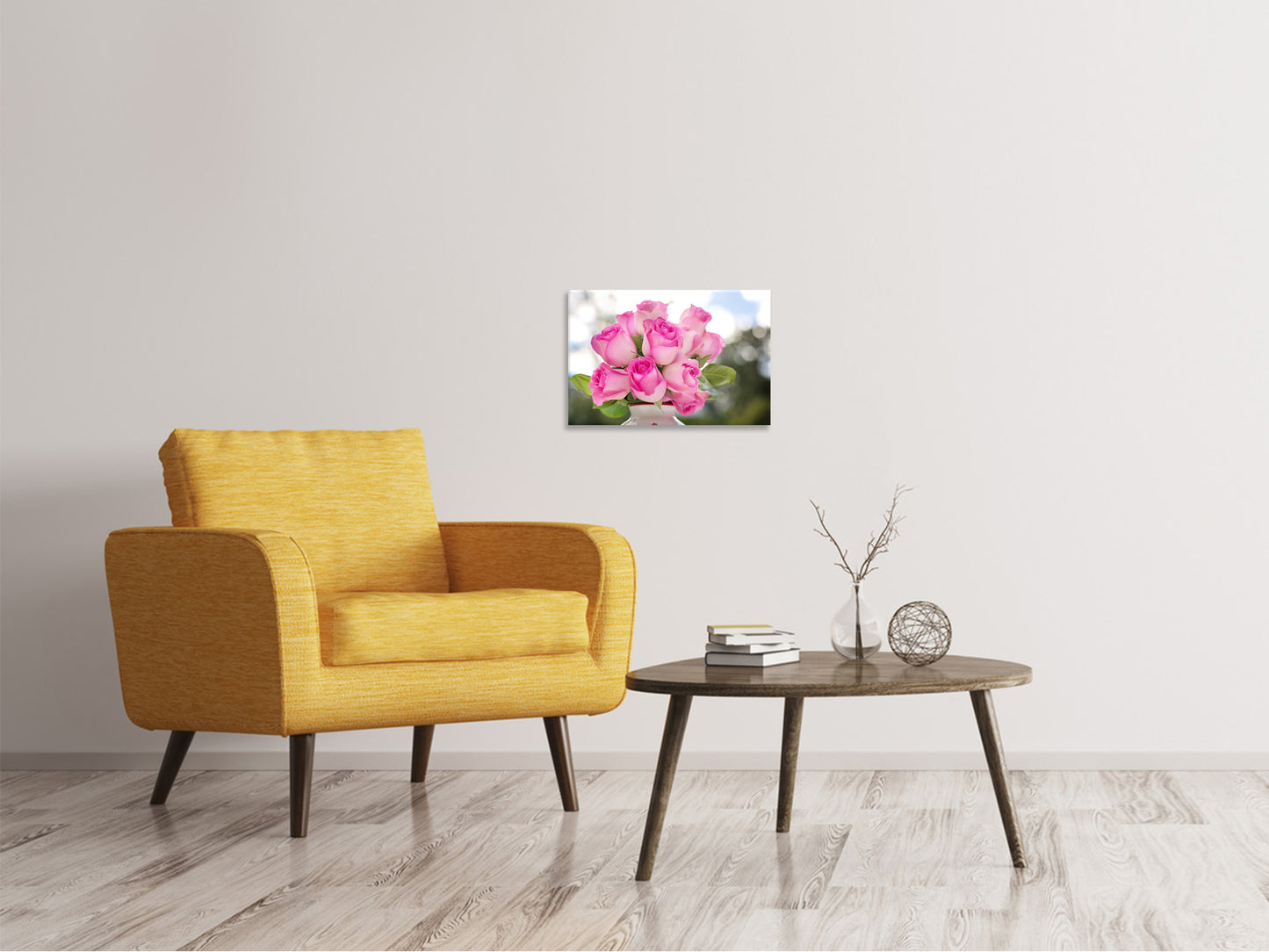 Leinwandbild Rosenstrauss in rosa