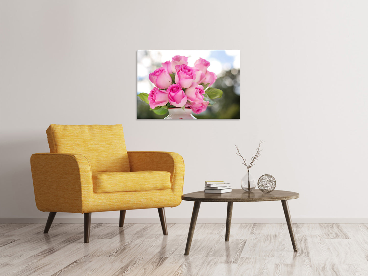 Leinwandbild Rosenstrauss in rosa