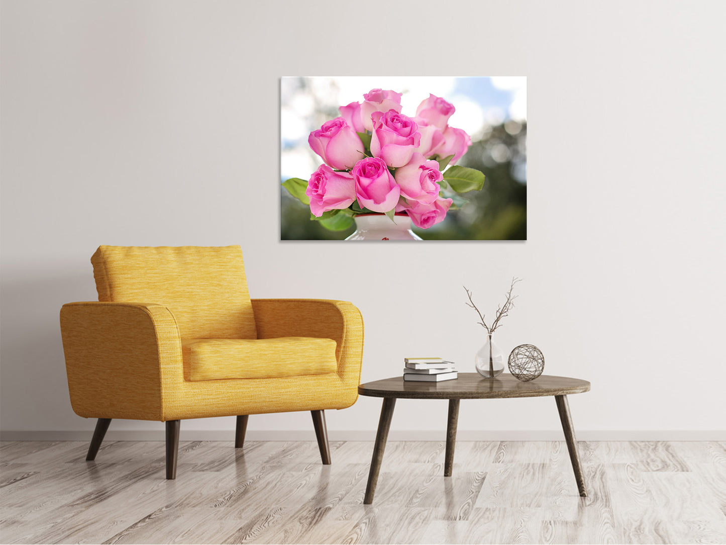 Leinwandbild Rosenstrauss in rosa