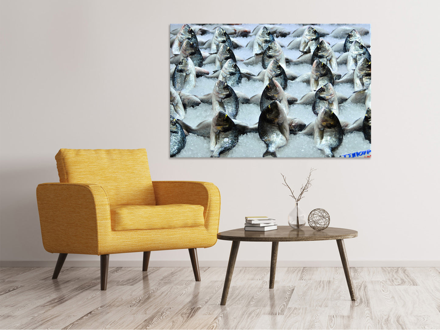 Leinwandbild Auf dem Fischmarkt
