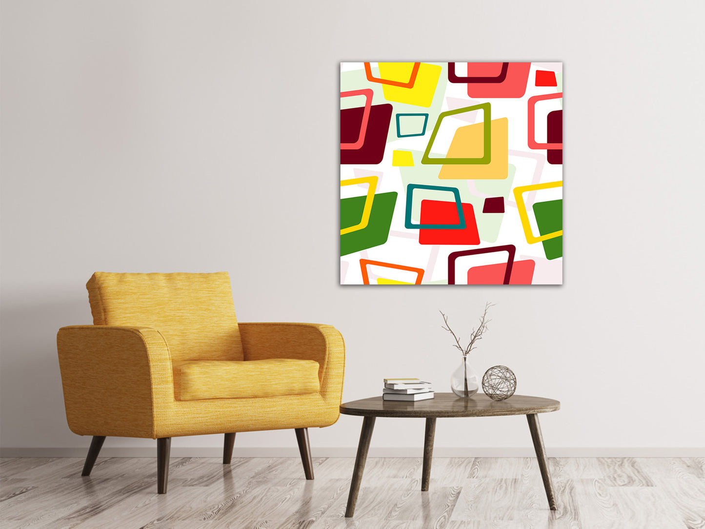 Leinwandbild Rechtecke im Retrodesign