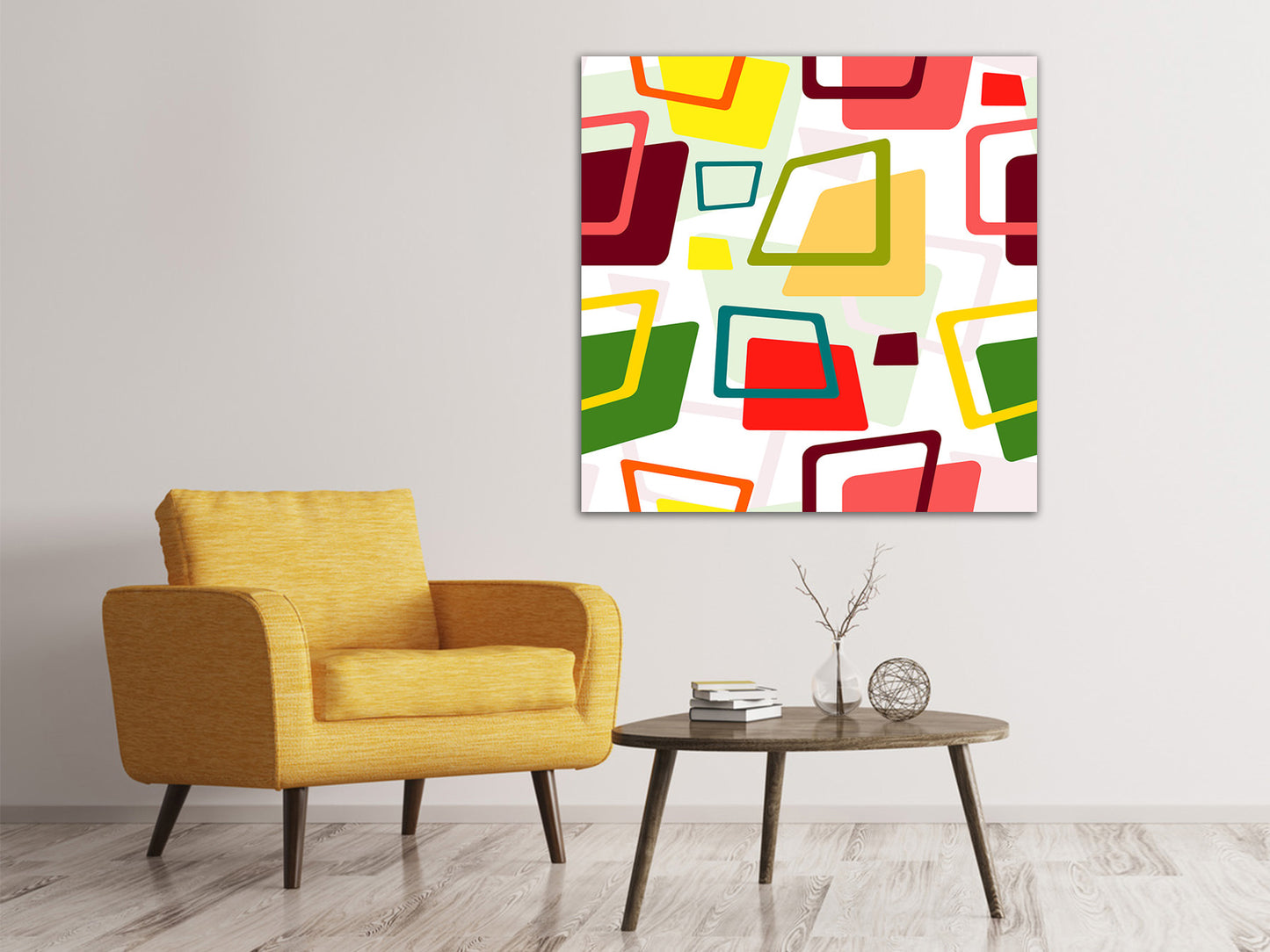 Leinwandbild Rechtecke im Retrodesign