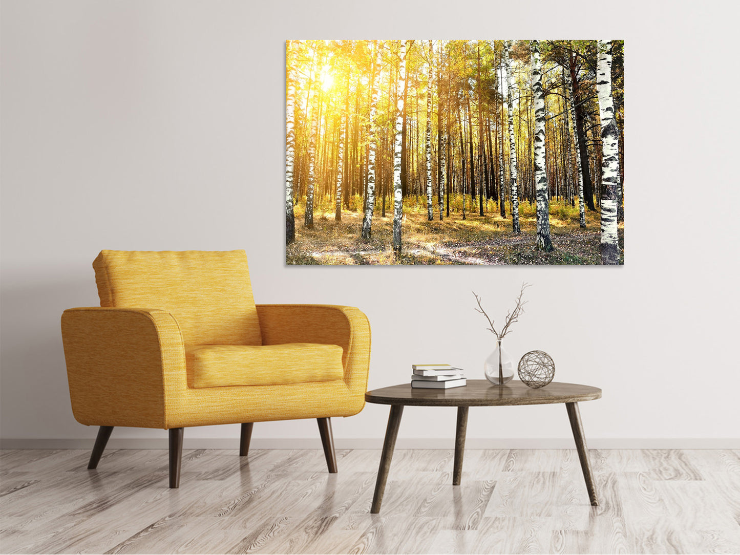 Leinwandbild Birkenwald