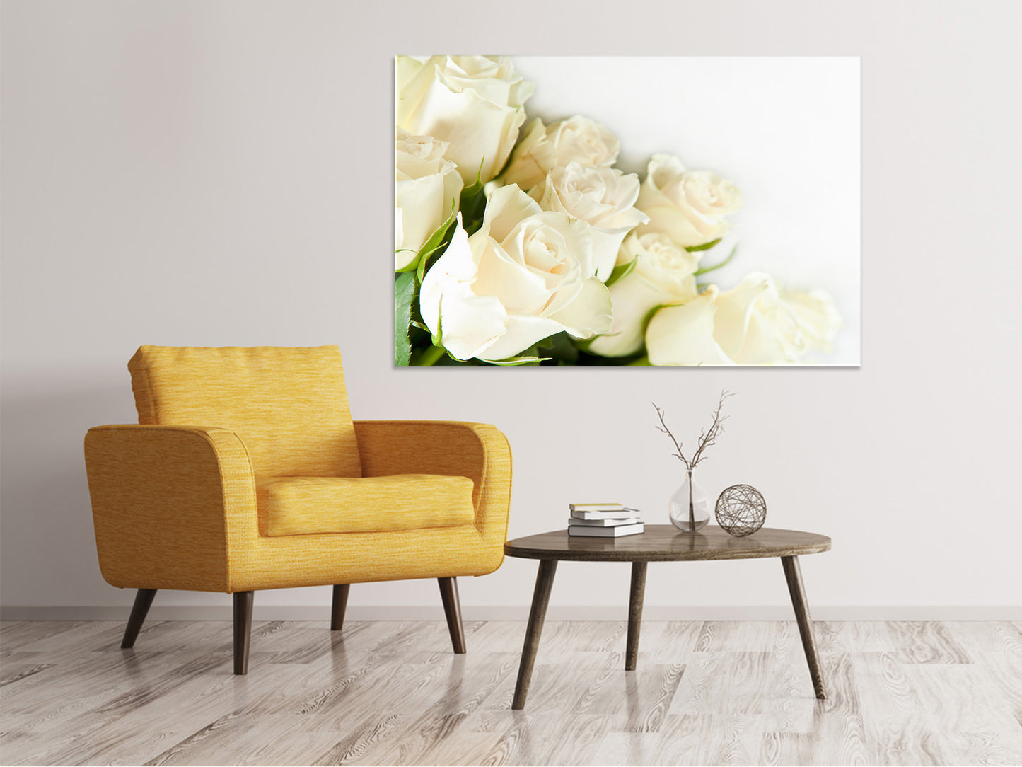 Leinwandbild Weisse Rosen