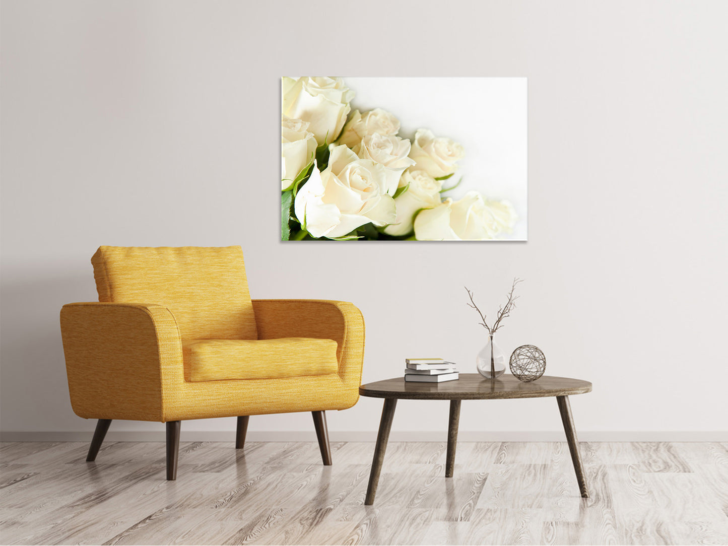 Leinwandbild Weisse Rosen
