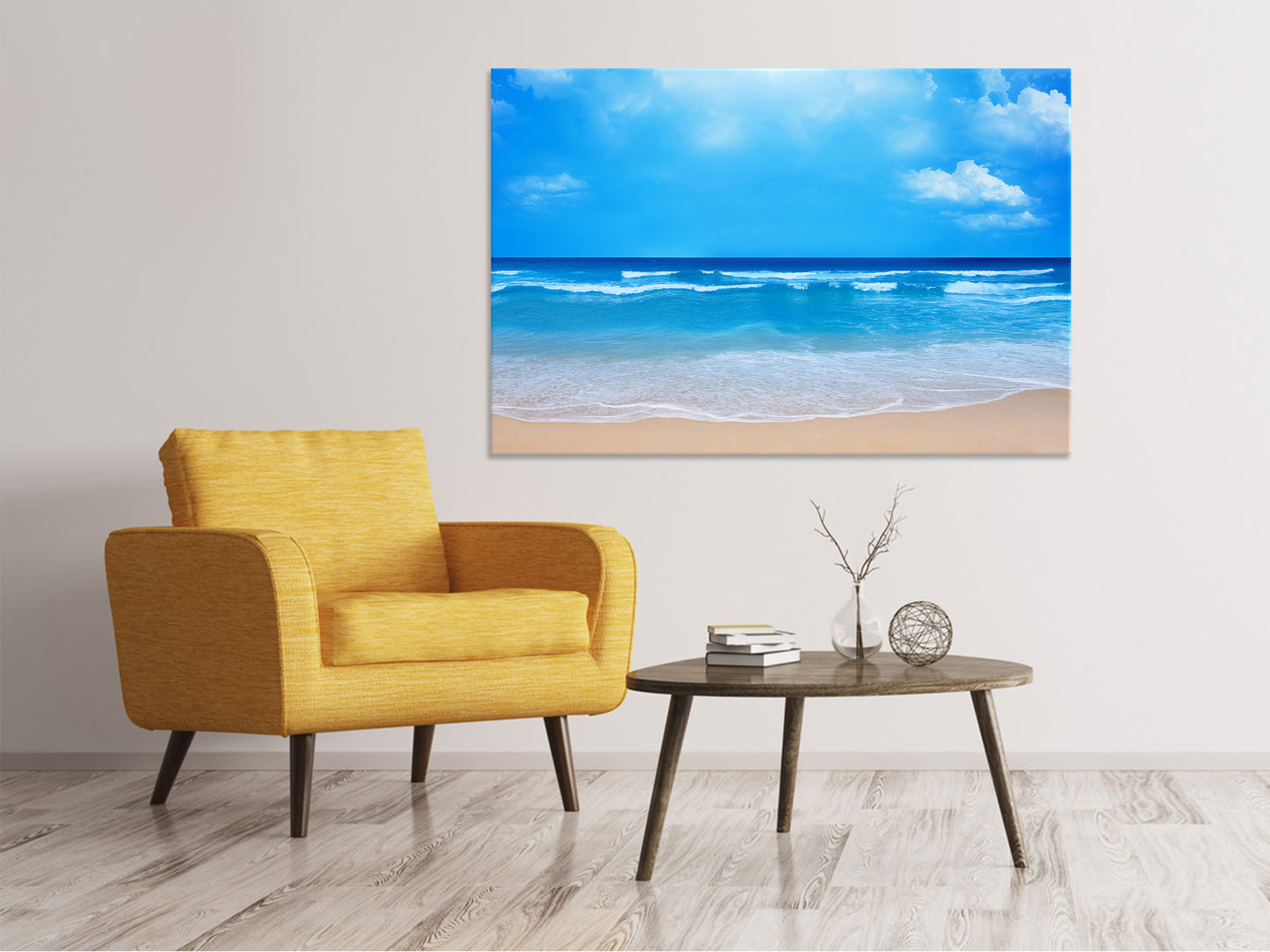Leinwandbild Sanfte Strandwellen