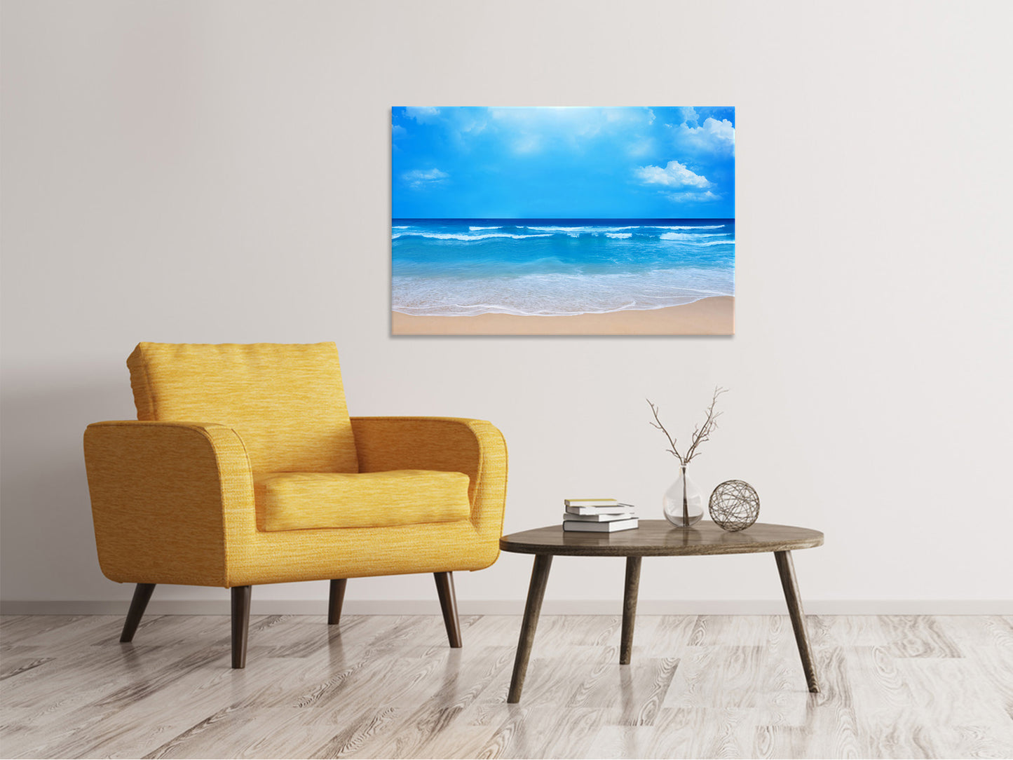 Leinwandbild Sanfte Strandwellen