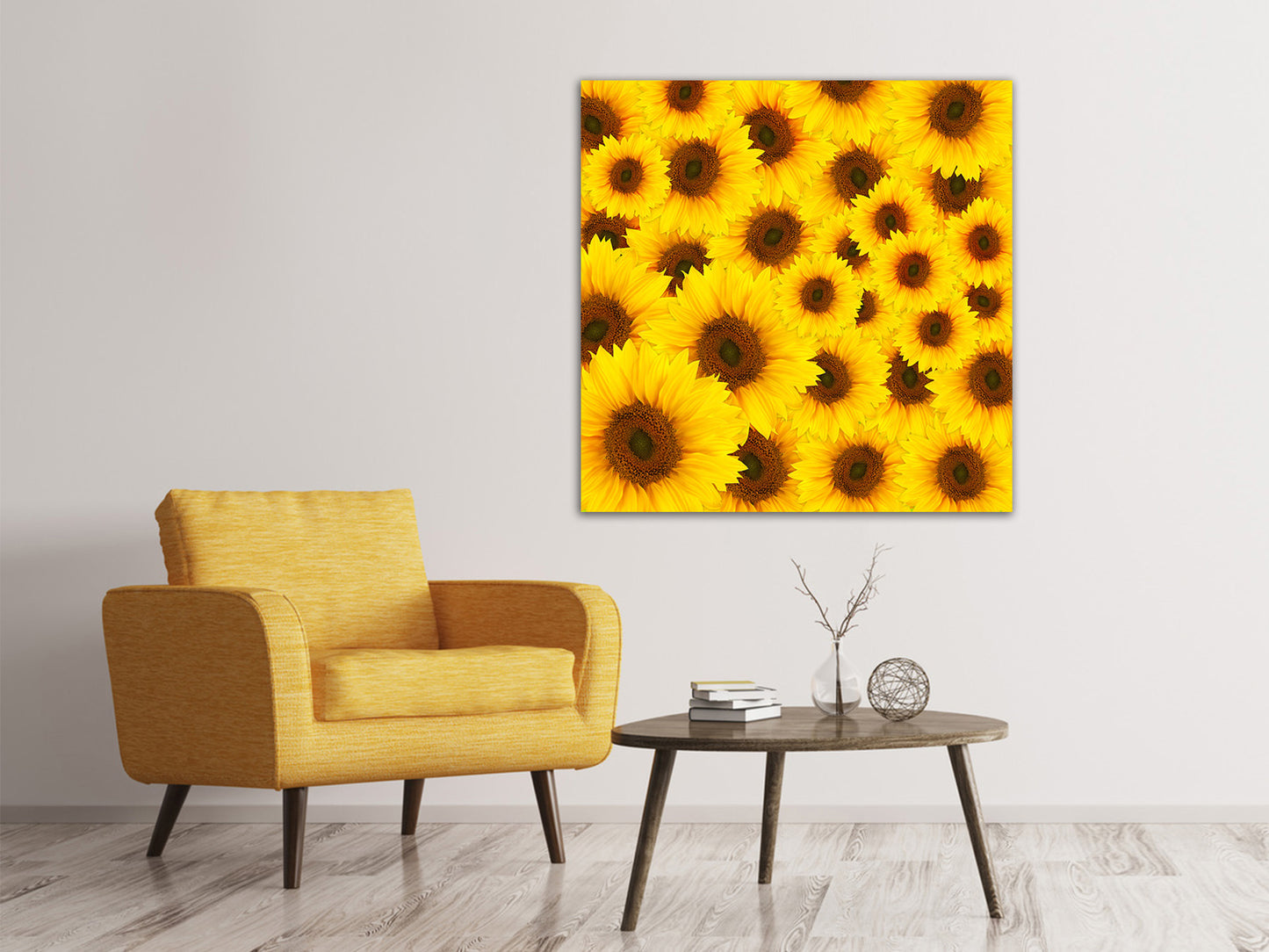 Leinwandbild Ein Strauss Sonnenblumen