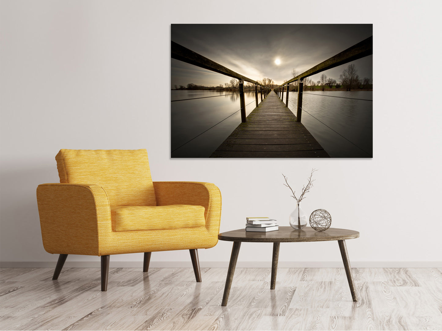 Leinwandbild Die Holzbrücke