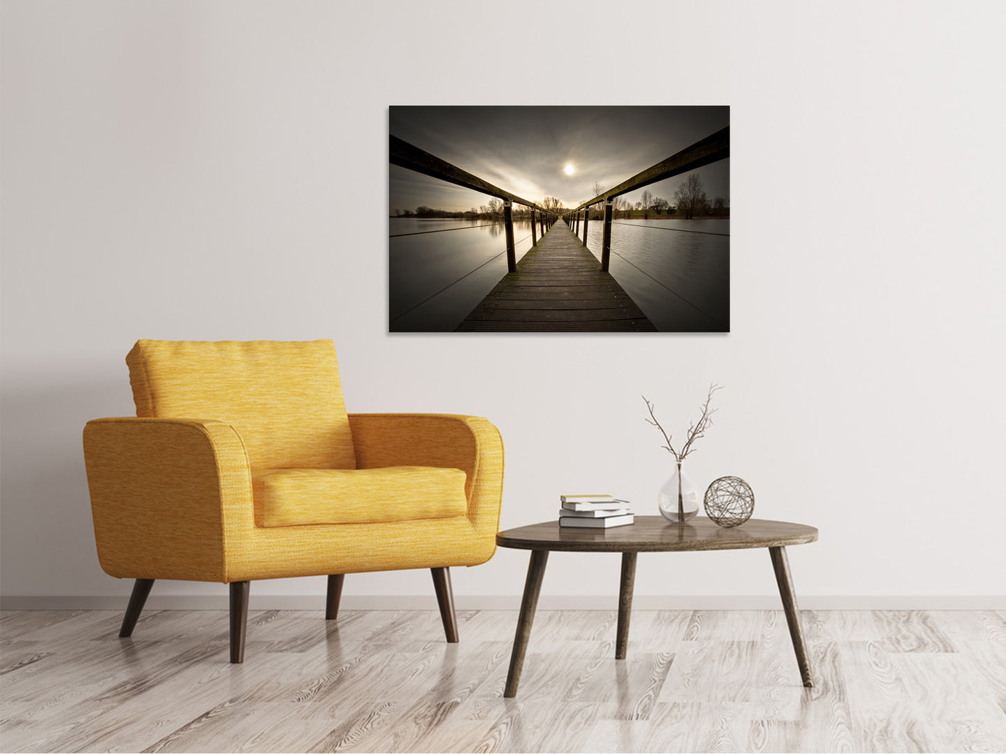 Leinwandbild Die Holzbrücke