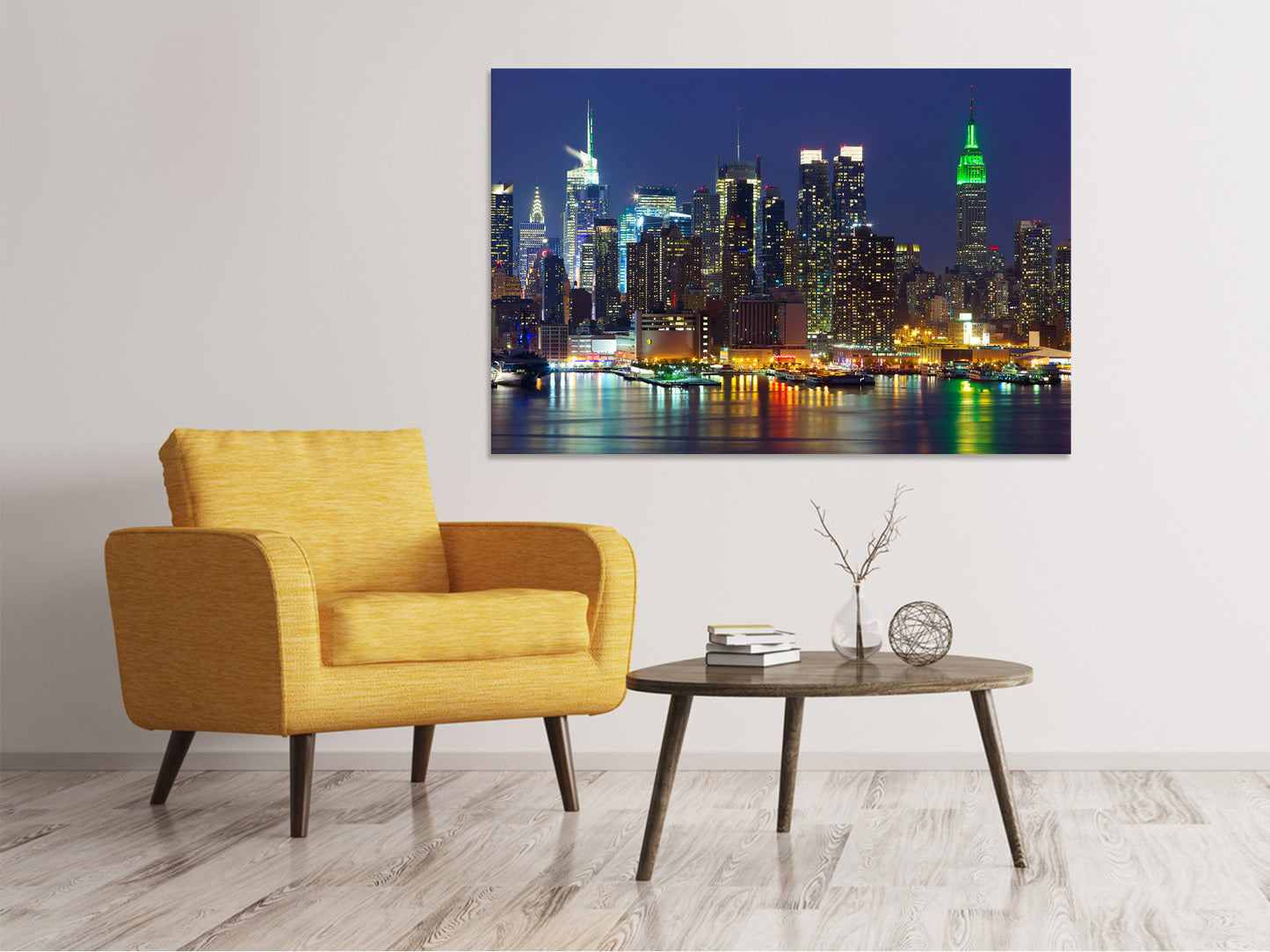 Leinwandbild Skyline New York Midtown bei Nacht