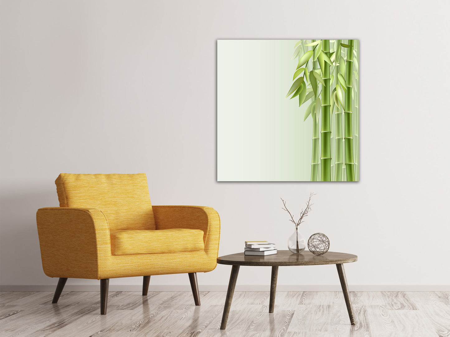 Leinwandbild Bambuswall