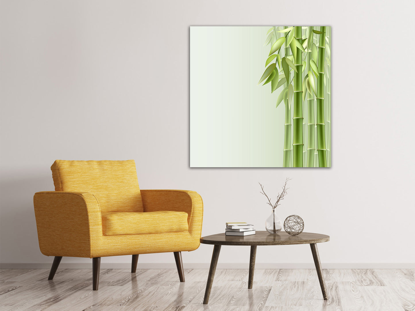 Leinwandbild Bambuswall