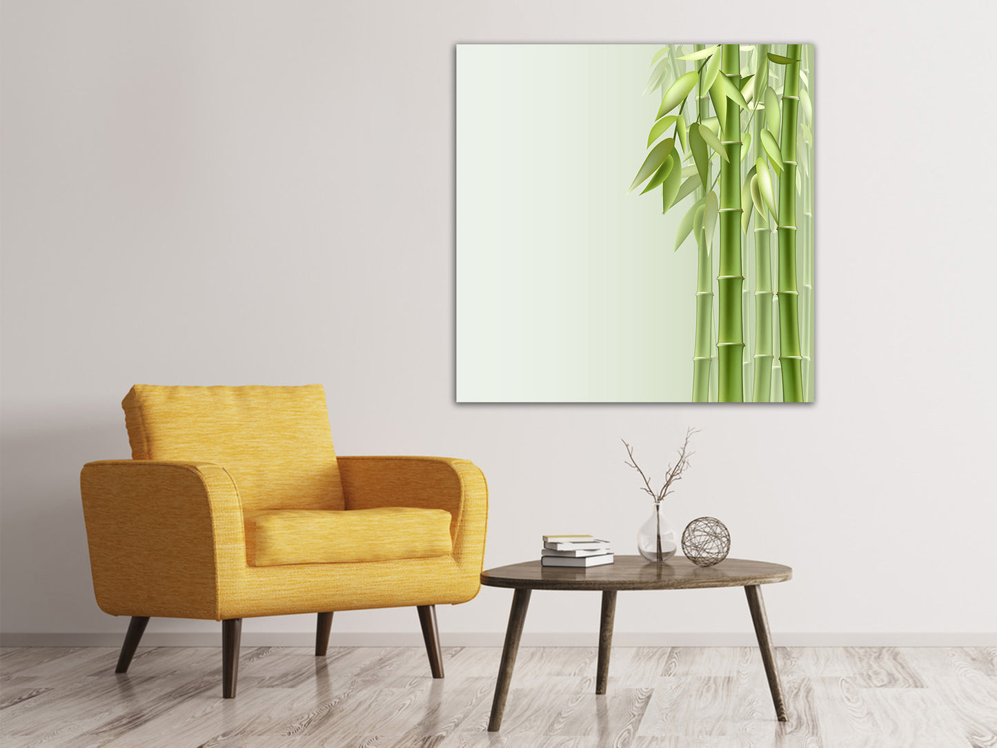 Leinwandbild Bambuswall