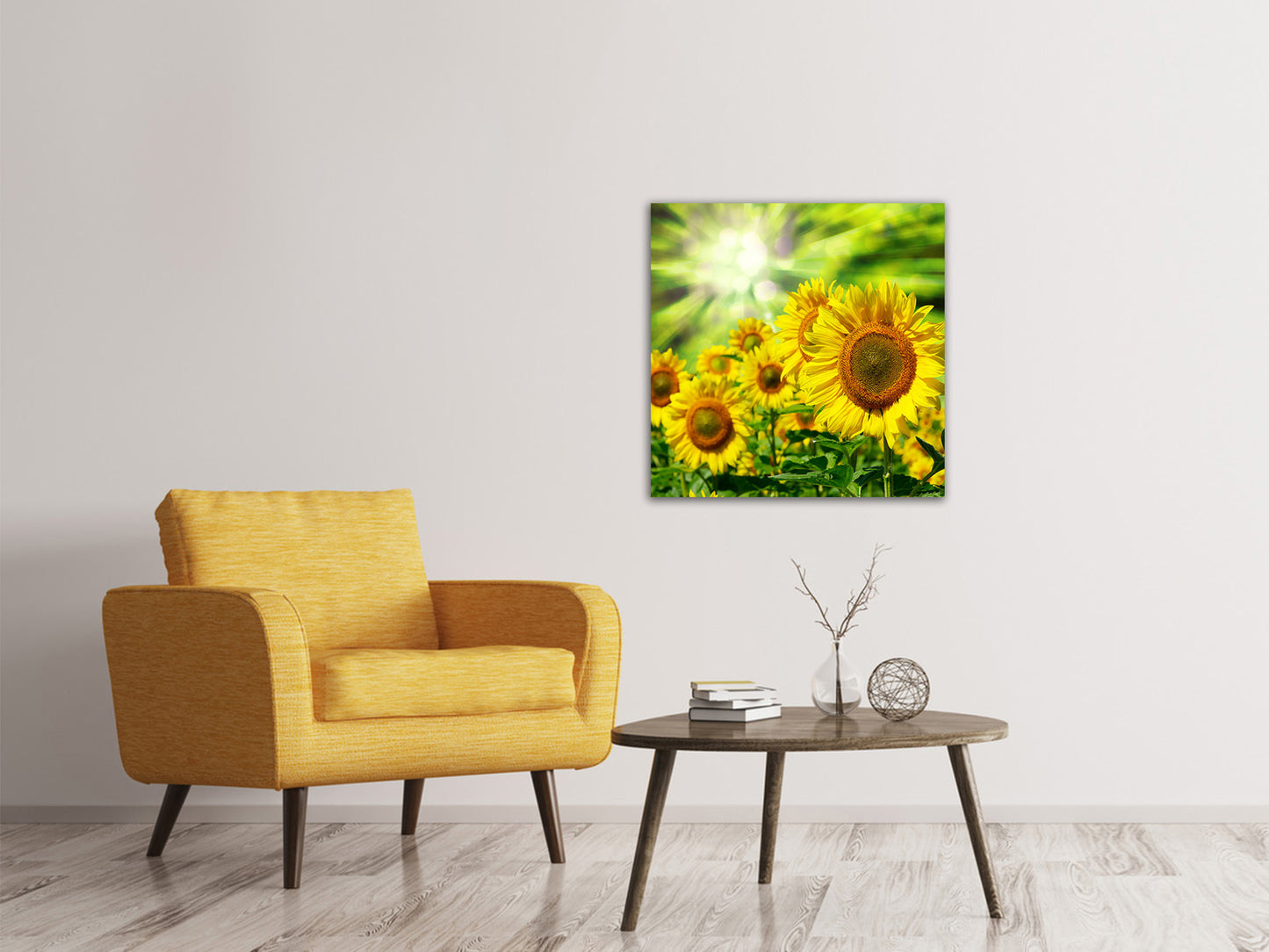 Leinwandbild Die Sonne und die Blumen
