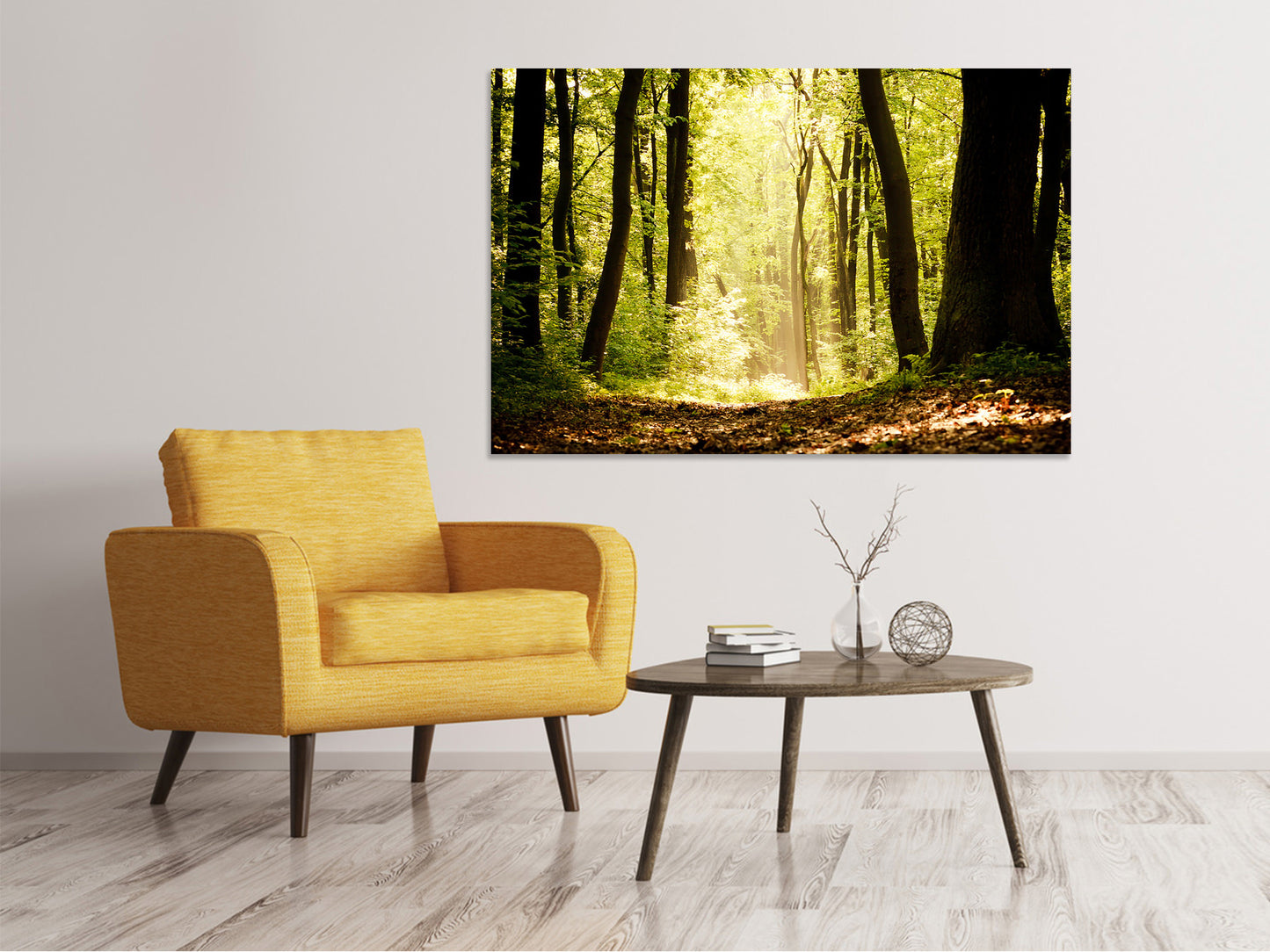 Leinwandbild Sonnenaufgang im Wald