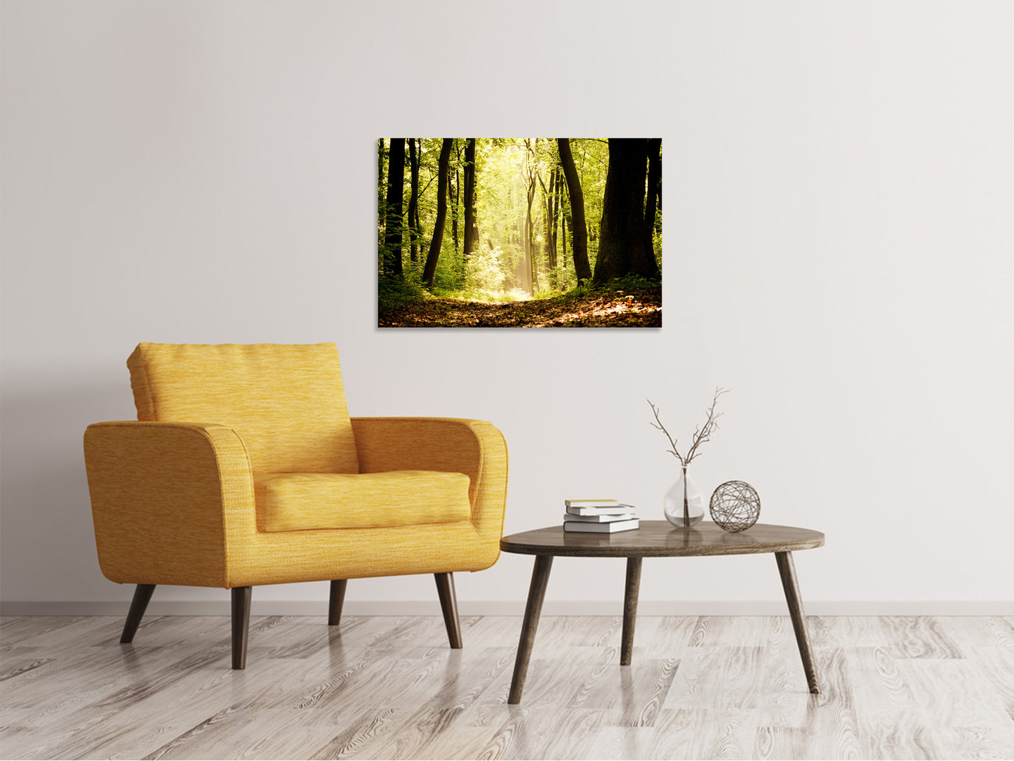 Leinwandbild Sonnenaufgang im Wald
