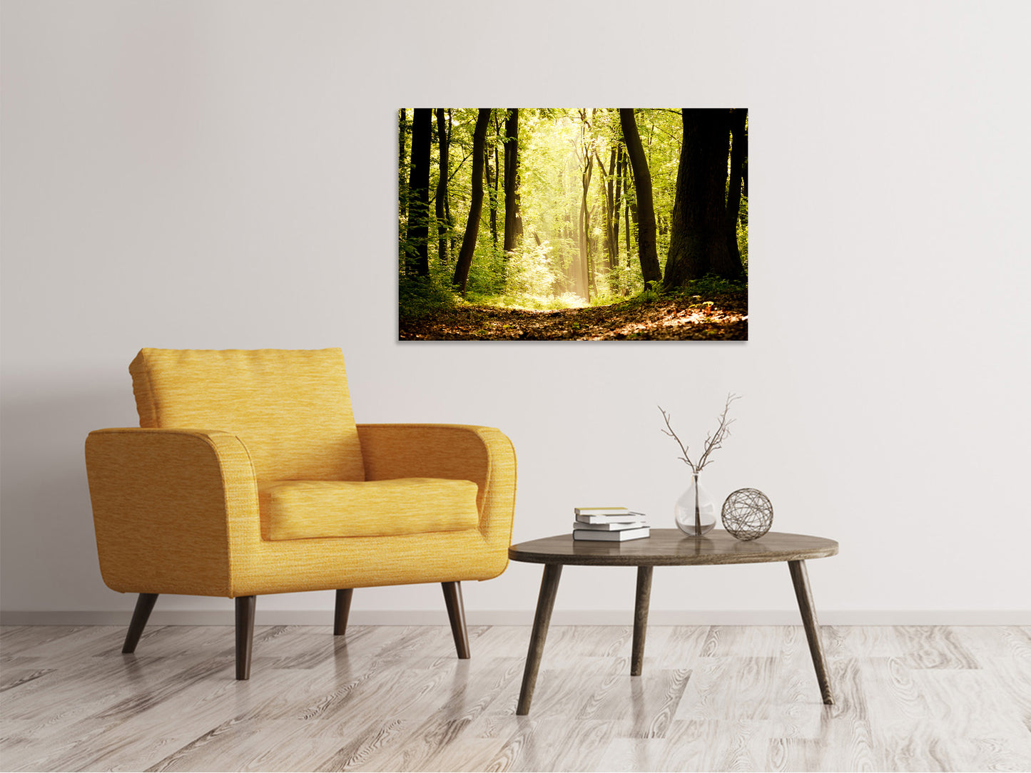 Leinwandbild Sonnenaufgang im Wald