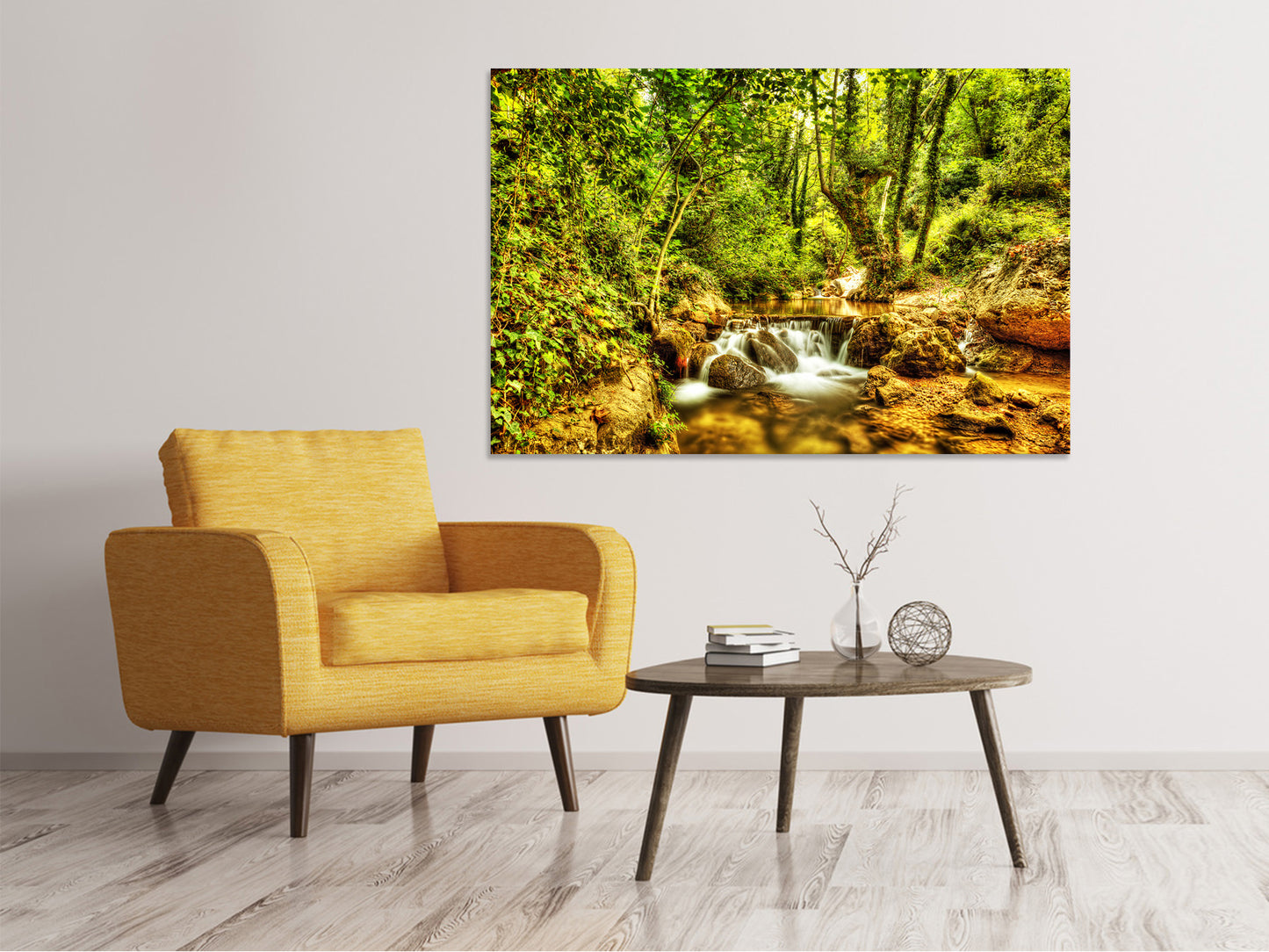 Leinwandbild Wasserfall im Wald