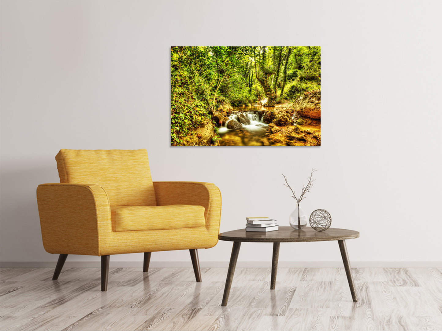 Leinwandbild Wasserfall im Wald