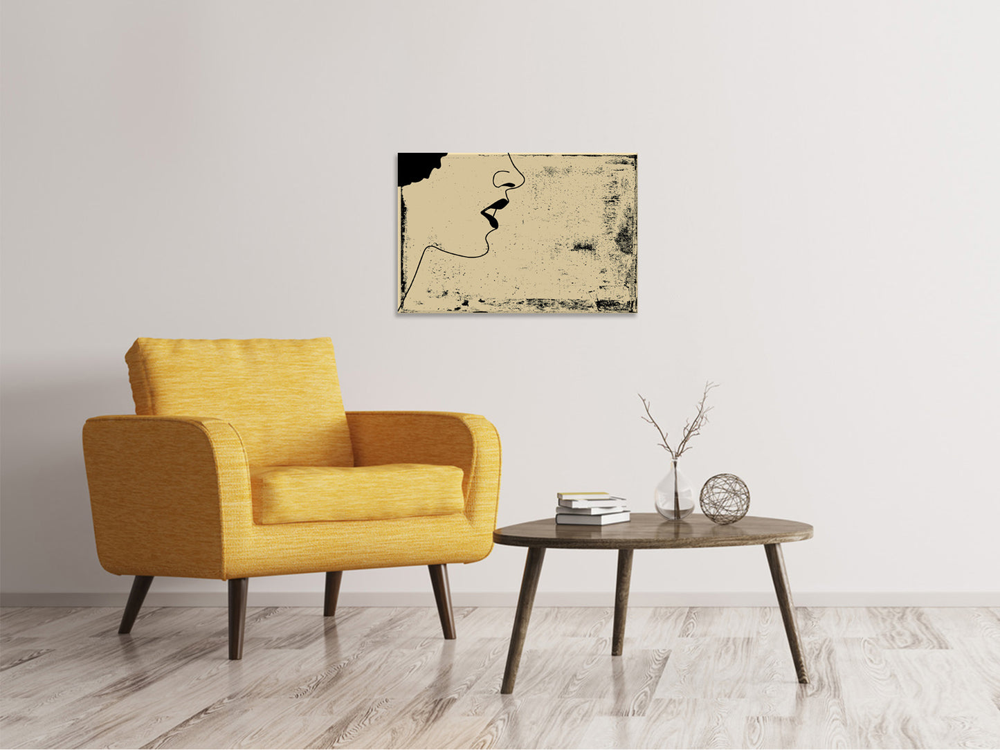 Leinwandbild Frauenportrait im Grungestil