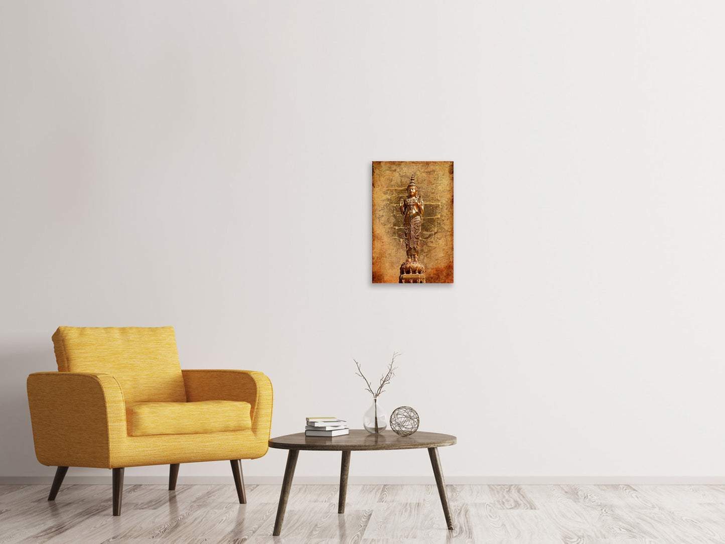Leinwandbild Goldene Buddha-Statue