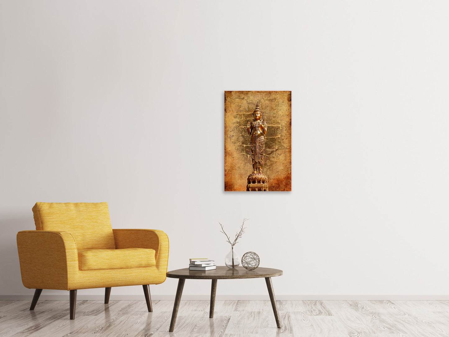 Leinwandbild Goldene Buddha-Statue